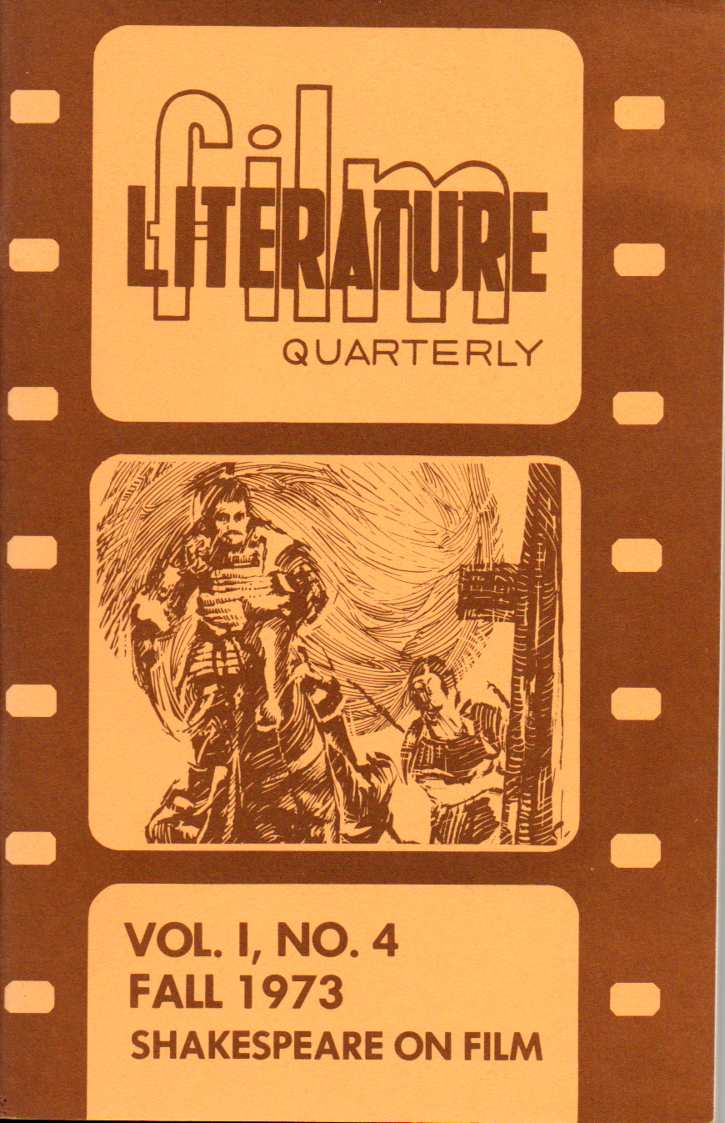 LITERATURE / FILM QUARTERLY magazine side cover Issue 4  Vol 1 # 4  1973